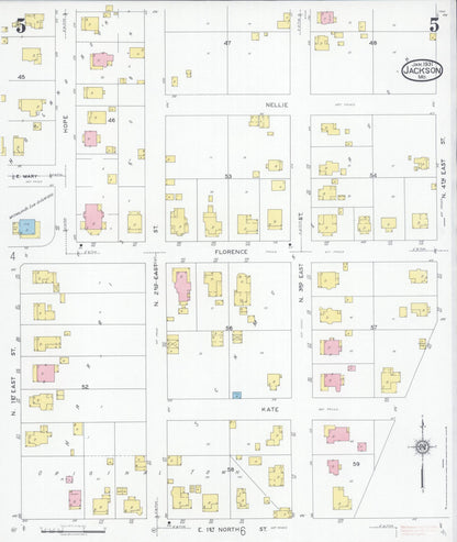 Sanborn Fire Insurance Map from Jackson, Cape Girardeau County, Missouri (1931), Sheet #0005 - Complete Map Set gallery image, historic Sanborn map, vintage wall art, Missouri Missouri
