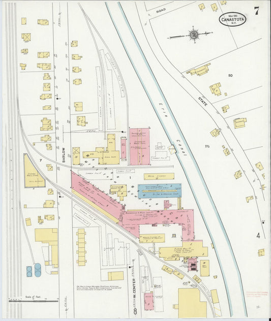 Sanborn Fire Insurance Map from Canastota, Madison County, New York (1911), Sheet #0007 - Historic Sanborn Fire Insurance Map Print, vintage old map wall art, antique decor, genealogy gift, New York New York map
