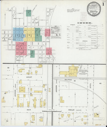 Sanborn Fire Insurance Map from Robinson, Crawford County, Illinois (1899), Sheet #0001 - Complete Map Set gallery image, historic Sanborn map, vintage wall art, Illinois Illinois