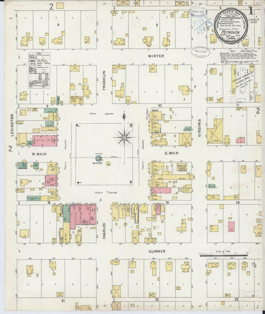 Sanborn Fire Insurance Map from Plymouth, Hancock County, Illinois (1898), Sheet #0001 - Historic Sanborn Fire Insurance Map Print, vintage old map wall art, antique decor, genealogy gift, Illinois Illinois map