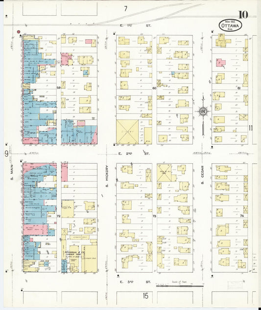 Sanborn Fire Insurance Map from Ottawa, Franklin County, Kansas (1912), Sheet #0010 - Historic Sanborn Fire Insurance Map Print, vintage old map wall art, antique decor, genealogy gift, Kansas Kansas map