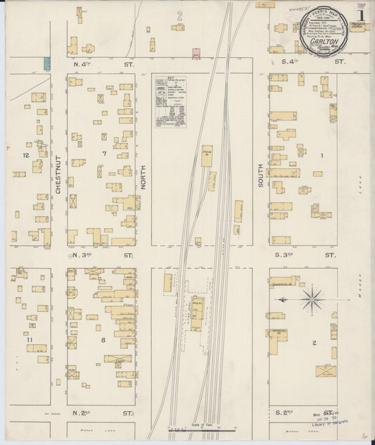 Sanborn Fire Insurance Map from Carlton, Carlton County, Minnesota (1892), Sheet #0001 - Historic Sanborn Fire Insurance Map Print, vintage old map wall art, antique decor, genealogy gift, Minnesota Minnesota map