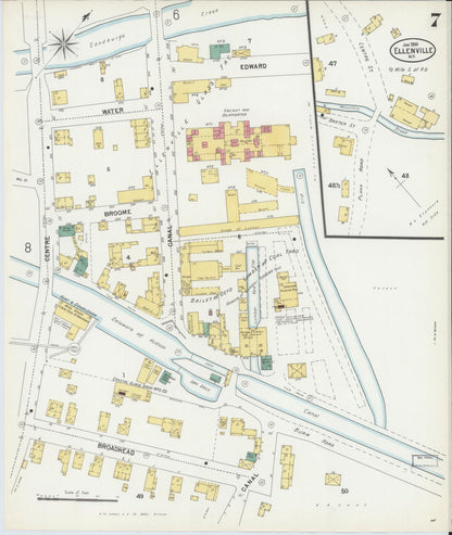 Sanborn Fire Insurance Map from Ellenville, Ulster County, New York (1900), Sheet #0007 - Complete Map Set gallery image, historic Sanborn map, vintage wall art, New York New York