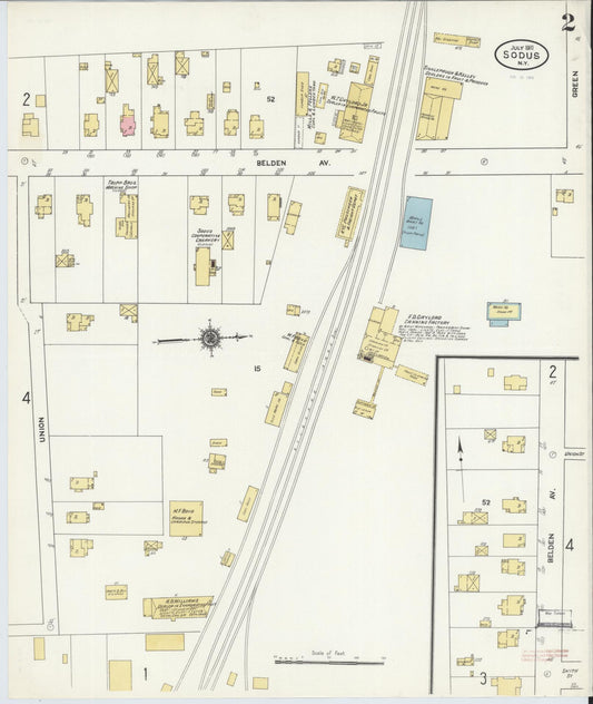 Sanborn Fire Insurance Map from Sodus, Wayne County, New York (1911), Sheet #0002 - Historic Sanborn Fire Insurance Map Print, vintage old map wall art, antique decor, genealogy gift, New York New York map