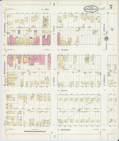 Sanborn Fire Insurance Map from Spring Valley, Bureau County, Illinois (1913), Sheet #0005 - Historic Sanborn Fire Insurance Map Print, vintage old map wall art, antique decor, genealogy gift, Illinois Illinois map