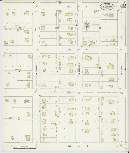 Sanborn Fire Insurance Map from Sterling, Whiteside County, Illinois (1897), Sheet #0012 - Historic Sanborn Fire Insurance Map Print, vintage old map wall art, antique decor, genealogy gift, Illinois Illinois map