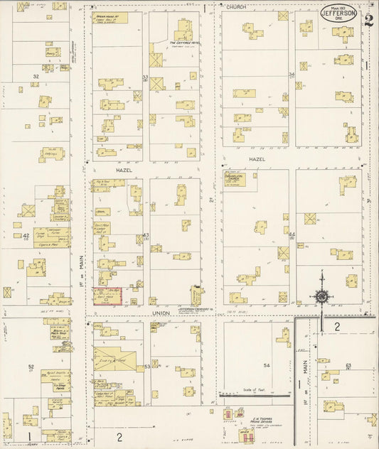 Sanborn Fire Insurance Map from Jefferson, Marion County, Oregon (1913), Sheet #0003 - Historic Sanborn Fire Insurance Map Print, vintage old map wall art, antique decor, genealogy gift, Oregon Oregon map