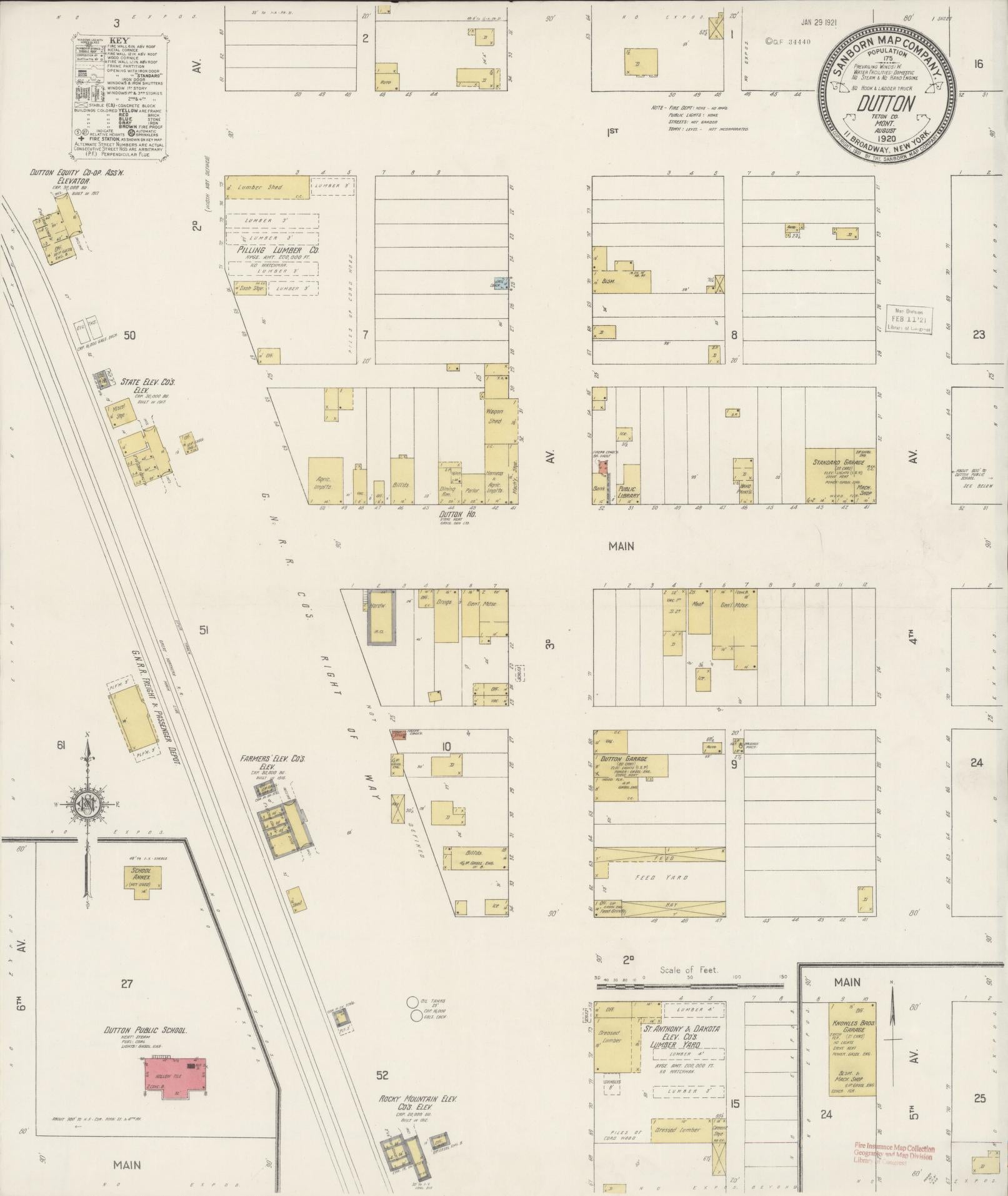 Sanborn Fire Insurance Map from Dutton, Teton County, Montana (1920), Sheet #0001 - Historic Sanborn Fire Insurance Map Print, vintage old map wall art, antique decor, genealogy gift, Montana Montana map