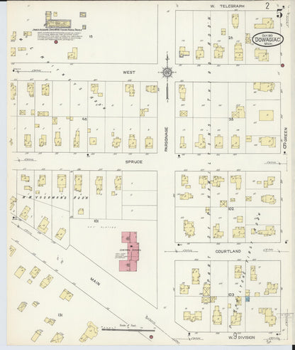 Sanborn Fire Insurance Map from Dowagiac, Cass County, Michigan (1913), Sheet #0005 - Complete Map Set gallery image, historic Sanborn map, vintage wall art, Michigan Michigan