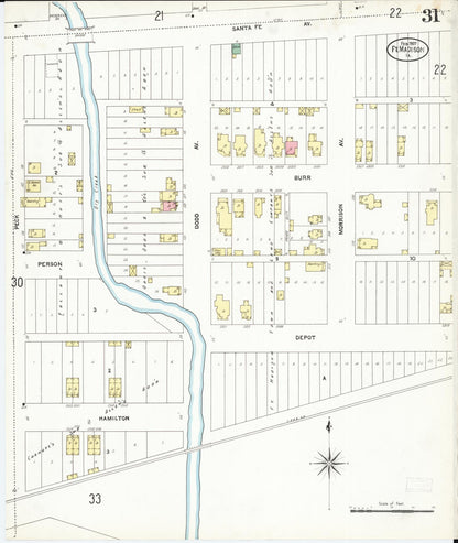 Sanborn Fire Insurance Map from Fort Madison, Lee County, Iowa (1907), Sheet #0031 - Historic Sanborn Fire Insurance Map Print