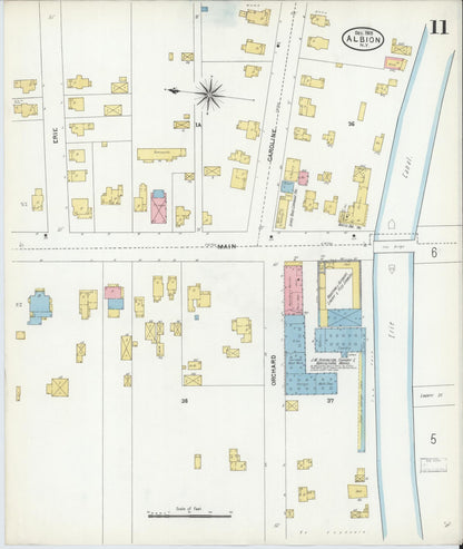 Sanborn Fire Insurance Map from Albion, Orleans County, New York (1905), Sheet #0011 - Complete Map Set gallery image, historic Sanborn map, vintage wall art, New York New York