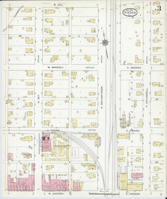 Sanborn Fire Insurance Map from Virden, Macoupin County, Illinois (1914), Sheet #0003 - Historic Sanborn Fire Insurance Map Print, vintage old map wall art, antique decor, genealogy gift, Illinois Illinois map