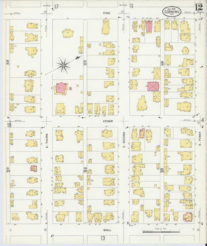 Sanborn Fire Insurance Map from Corning, Steuben County, New York (1908), Sheet #0012 - Complete Map Set gallery image, historic Sanborn map, vintage wall art, New York New York