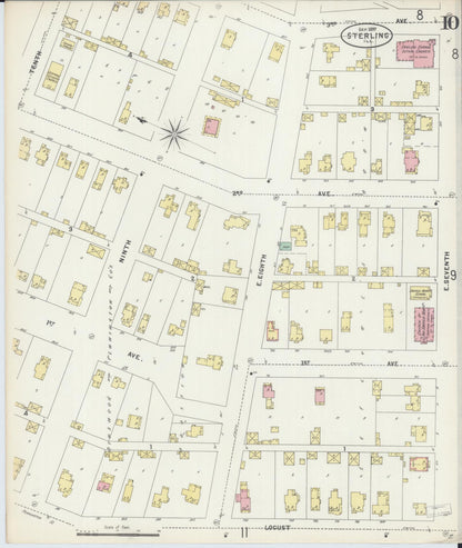 Sanborn Fire Insurance Map from Sterling, Whiteside County, Illinois (1897), Sheet #0010 - Complete Map Set gallery image, historic Sanborn map, vintage wall art, Illinois Illinois
