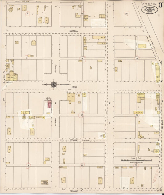 Sanborn Fire Insurance Map from Kootenai, Bonner County, Idaho (1927), Sheet #0003 - Historic Sanborn Fire Insurance Map Print, vintage old map wall art, antique decor, genealogy gift, Idaho Idaho map