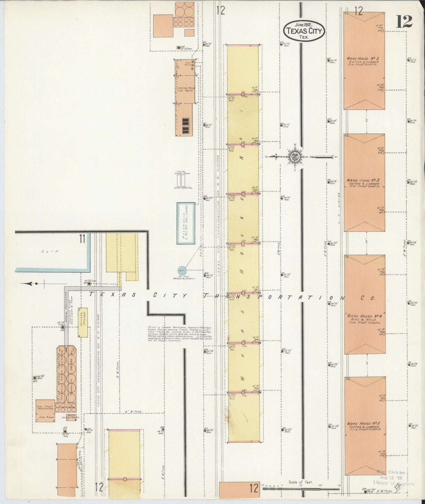 Sanborn Fire Insurance Map from Texas City, Galveston County, Texas (1912), Sheet #0012 - Complete Map Set gallery image, historic Sanborn map, vintage wall art, Texas Texas