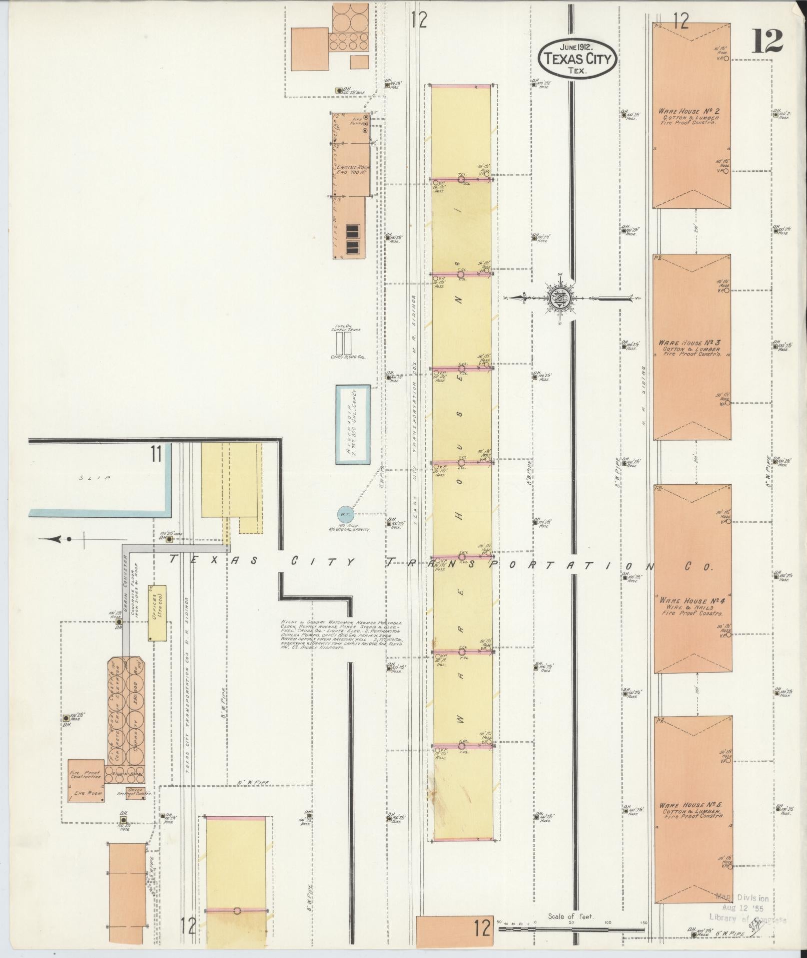 Sanborn Fire Insurance Map from Texas City, Galveston County, Texas (1912), Sheet #0012 - Complete Map Set gallery image, historic Sanborn map, vintage wall art, Texas Texas