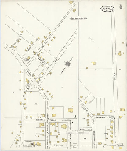 Sanborn Fire Insurance Map from Louisville, Jefferson County, Georgia (1921), Sheet #0006 - Complete Map Set gallery image, historic Sanborn map, vintage wall art, Georgia Georgia