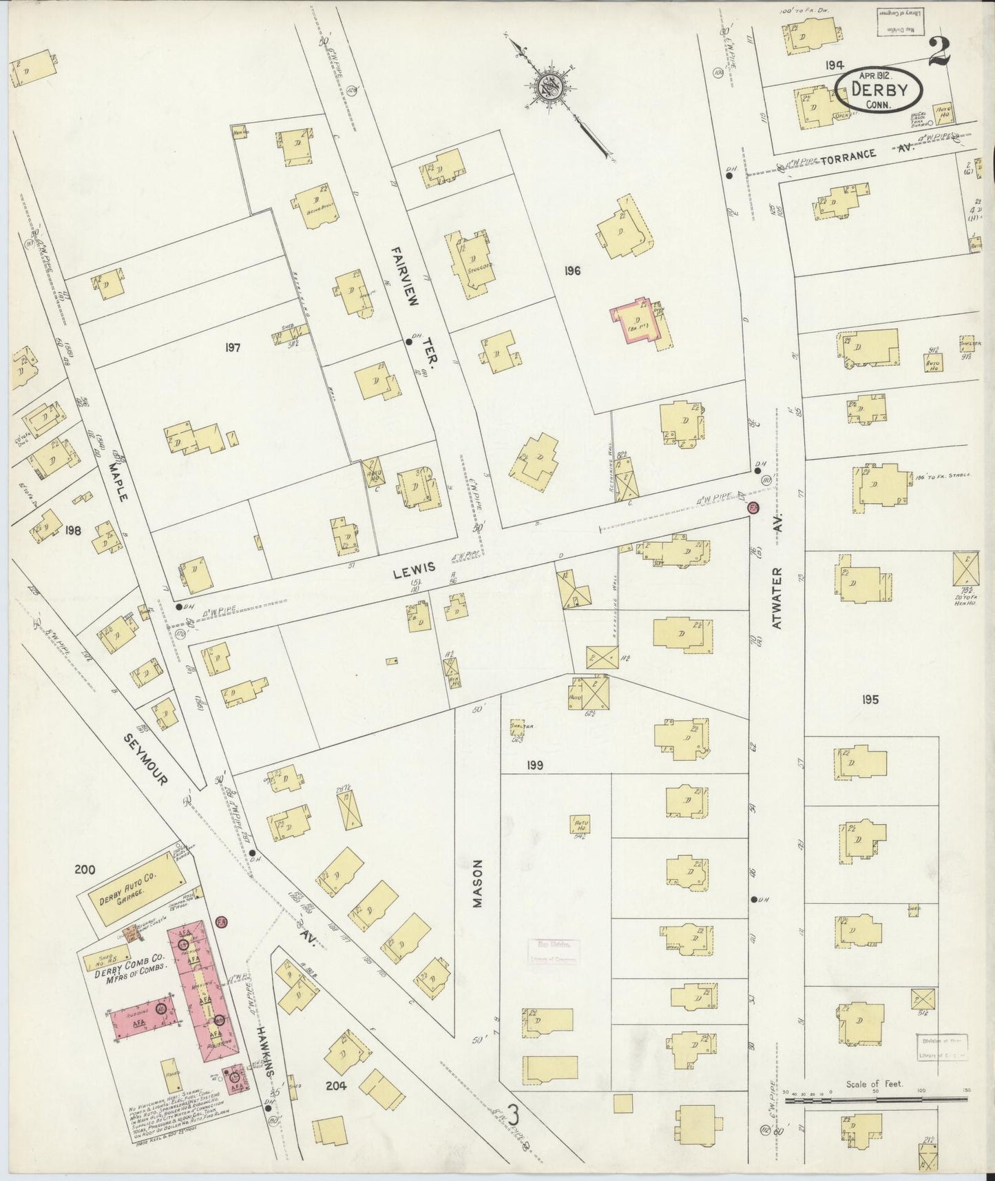 Sanborn Fire Insurance Map from Derby, New Haven County, Connecticut (1912), Sheet #0002 - Complete Map Set gallery image, historic Sanborn map, vintage wall art, Connecticut Connecticut