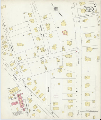 Sanborn Fire Insurance Map from Derby, New Haven County, Connecticut (1912), Sheet #0002 - Complete Map Set gallery image, historic Sanborn map, vintage wall art, Connecticut Connecticut