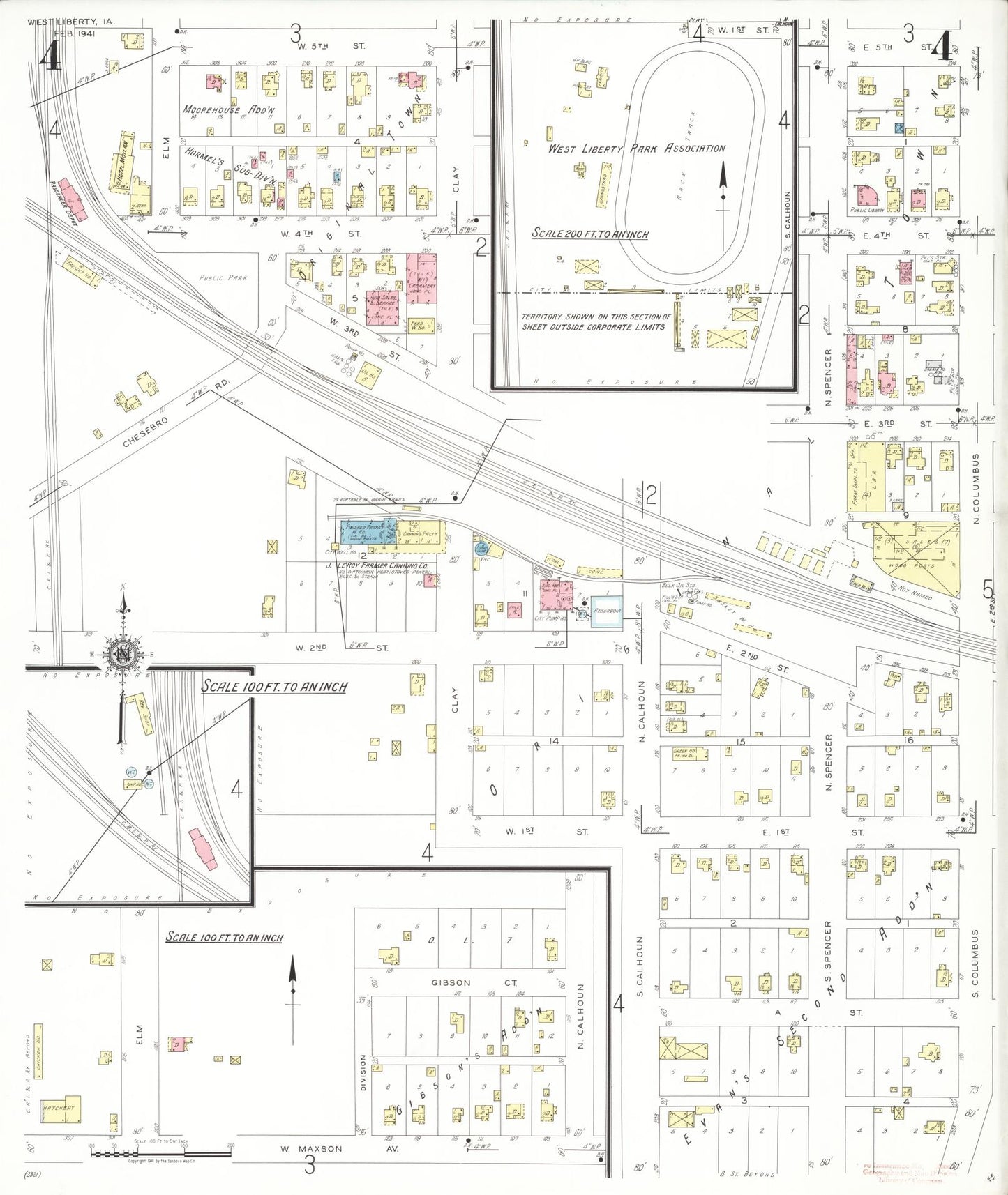 Sanborn Fire Insurance Map from West Liberty, Muscatine County, Iowa (1941), Sheet #0004 - Historic Sanborn Fire Insurance Map Print