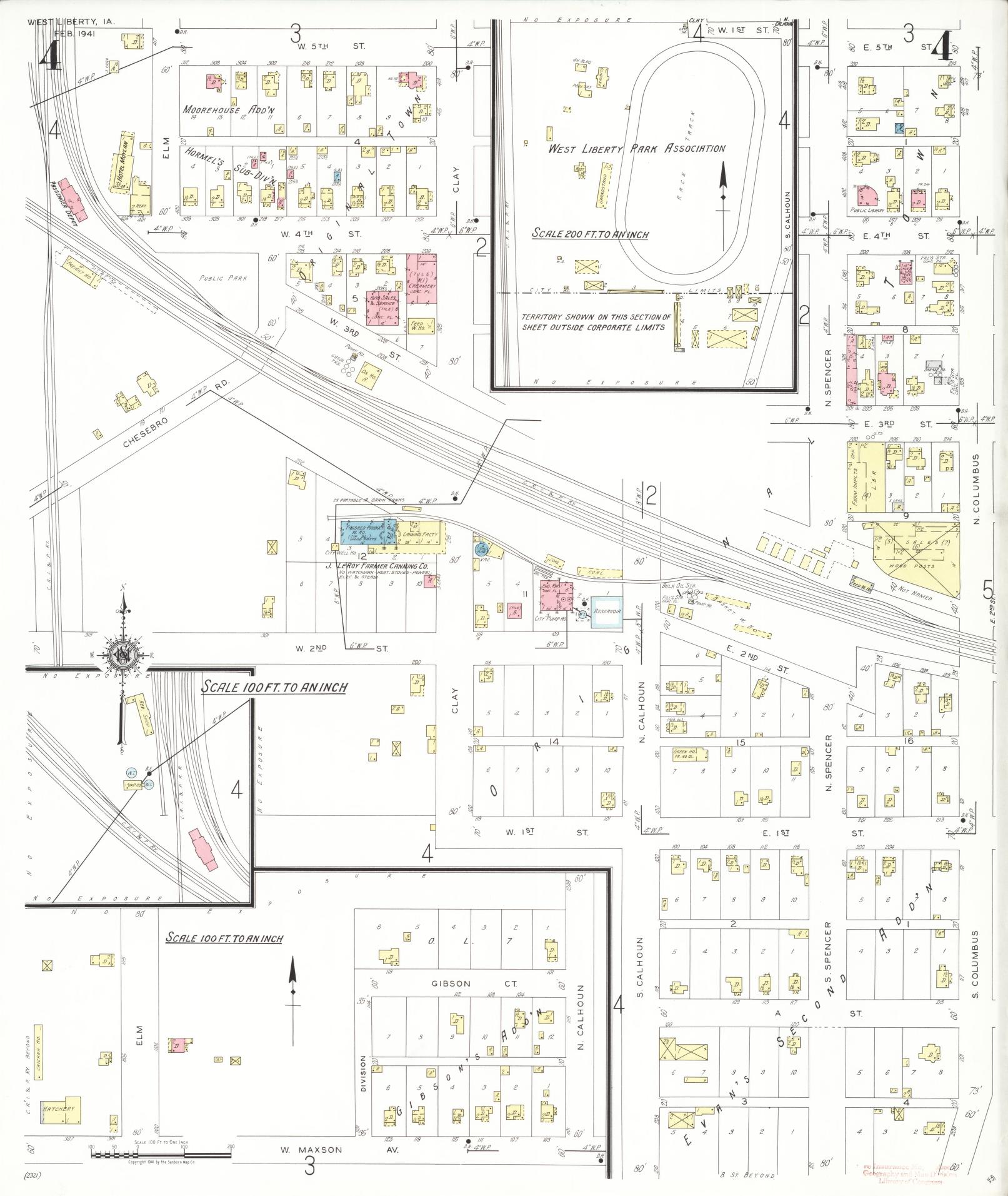 Sanborn Fire Insurance Map from West Liberty, Muscatine County, Iowa (1941), Sheet #0004 - Historic Sanborn Fire Insurance Map Print