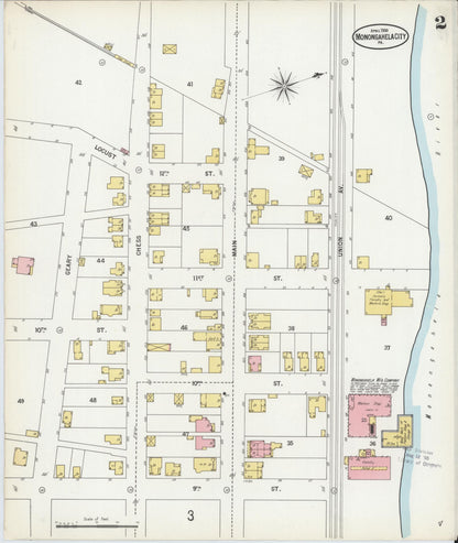 Sanborn Fire Insurance Map from Monongahela City, Washington County, Pennsylvania (1900), Sheet #0002 - Complete Map Set gallery image, historic Sanborn map, vintage wall art, Pennsylvania Pennsylvania