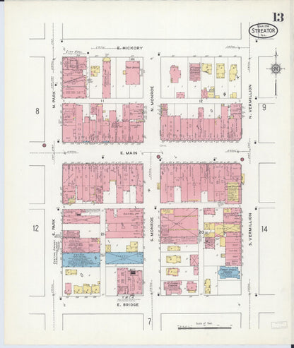 Sanborn Fire Insurance Map from Streator, La Salle County, Illinois (1916), Sheet #0013 - Complete Map Set gallery image, historic Sanborn map, vintage wall art, Illinois Illinois