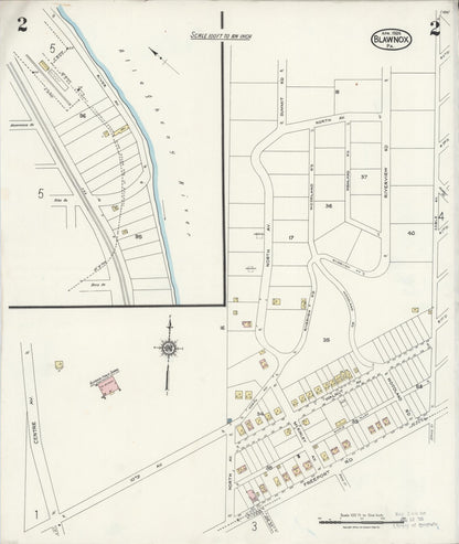 Sanborn Fire Insurance Map from Blawnox, Allegheny County, Pennsylvania (1924), Sheet #0002 - Complete Map Set gallery image, historic Sanborn map, vintage wall art, Pennsylvania Pennsylvania