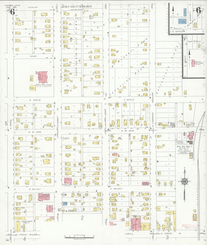 Sanborn Fire Insurance Map from Girard, Crawford County, Kansas (1935), Sheet #0006 - Complete Map Set gallery image, historic Sanborn map, vintage wall art, Kansas Kansas