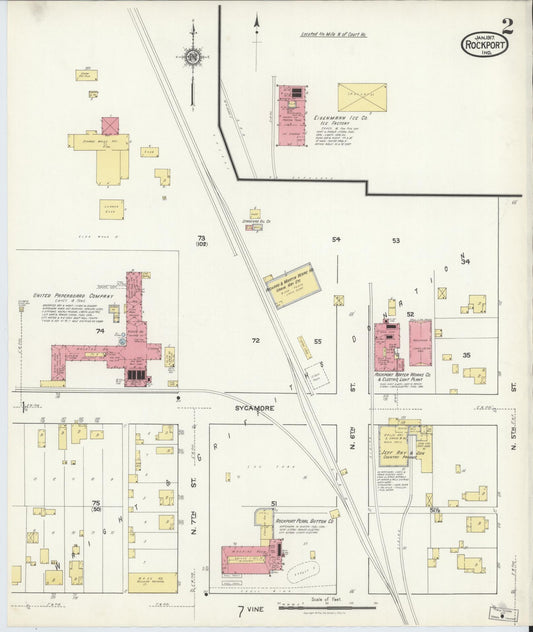 Sanborn Fire Insurance Map from Rockport, Spencer County, Indiana (1917), Sheet #0002 - Historic Sanborn Fire Insurance Map Print, vintage old map wall art, antique decor, genealogy gift, Indiana Indiana map