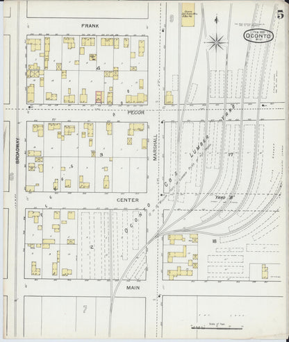Sanborn Fire Insurance Map from Oconto, Oconto County, Wisconsin (1893), Sheet #0005 - Complete Map Set gallery image, historic Sanborn map, vintage wall art, Wisconsin Wisconsin