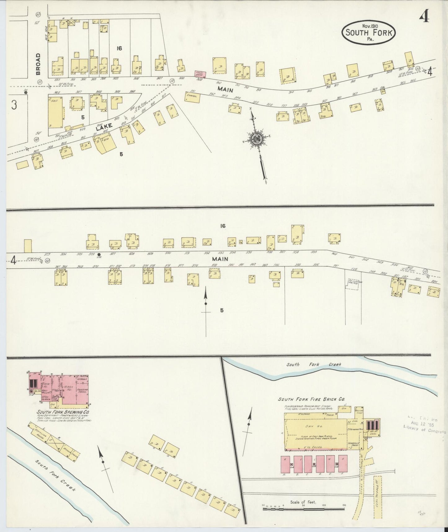 Sanborn Fire Insurance Map from South Fork, Cambria County, Pennsylvania (1910), Sheet #0004 - Complete Map Set gallery image, historic Sanborn map, vintage wall art, Pennsylvania Pennsylvania