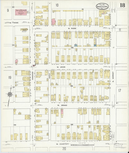 Sanborn Fire Insurance Map from Nanticoke, Luzerne County, Pennsylvania (1912), Sheet #0018 - Historic Sanborn Fire Insurance Map Print, vintage old map wall art, antique decor, genealogy gift, Pennsylvania Pennsylvania map