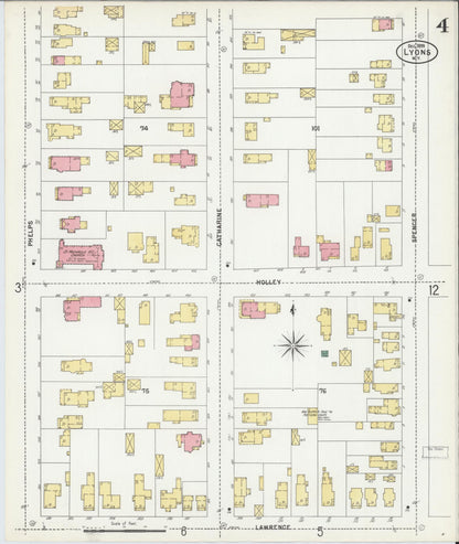 Sanborn Fire Insurance Map from Lyons, Wayne County, New York (1899), Sheet #0004 - Complete Map Set gallery image, historic Sanborn map, vintage wall art, New York New York