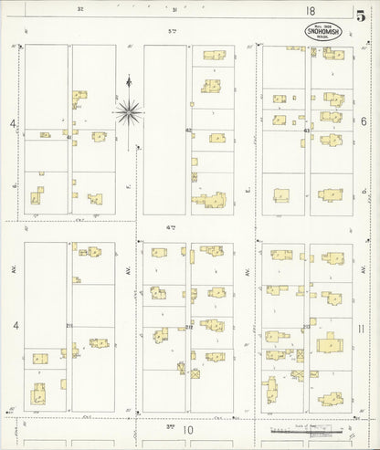 Sanborn Fire Insurance Map from Snohomish, Snohomish County, Washington (1908), Sheet #0005 - Complete Map Set gallery image, historic Sanborn map, vintage wall art, Washington Washington
