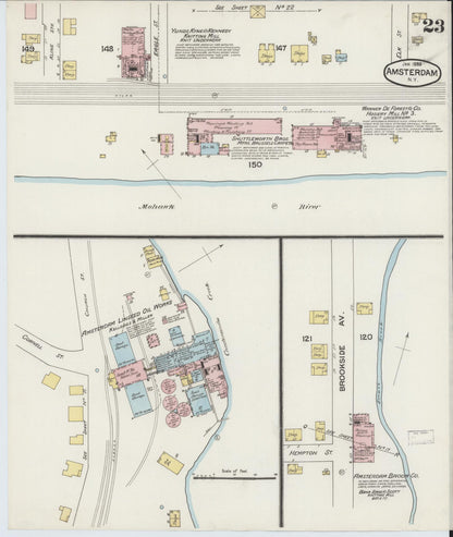 Sanborn Fire Insurance Map from Amsterdam, Montgomery County, New York (1888), Sheet #0023 - Complete Map Set gallery image, historic Sanborn map, vintage wall art, New York New York