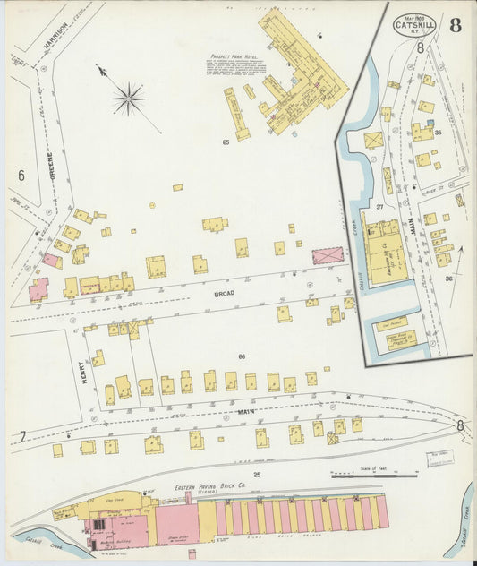 Sanborn Fire Insurance Map from Catskill, Greene County, New York (1903), Sheet #0008 - Historic Sanborn Fire Insurance Map Print, vintage old map wall art, antique decor, genealogy gift, New York New York map