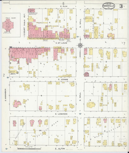 Sanborn Fire Insurance Map from Nashville, Washington County, Illinois (1915), Sheet #0003 - Complete Map Set gallery image, historic Sanborn map, vintage wall art, Illinois Illinois