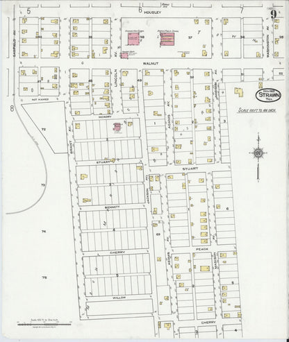 Sanborn Fire Insurance Map from Strawn, Palo Pinto County, Texas (1920), Sheet #0009 - Complete Map Set gallery image, historic Sanborn map, vintage wall art, Texas Texas