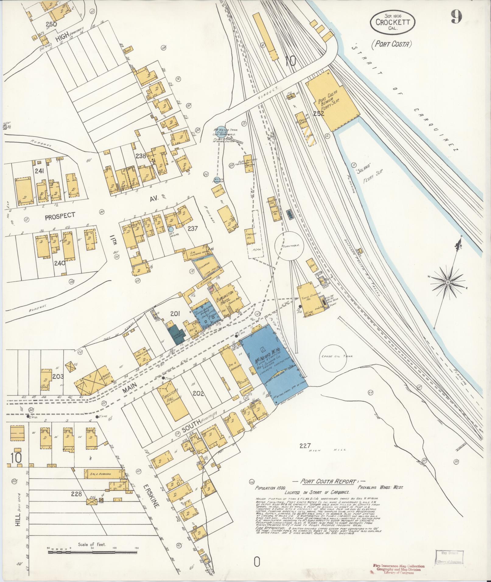 Sanborn Fire Insurance Map from Crockett, Contra Costa County, California (1906), Sheet #0009 - Complete Map Set gallery image, historic Sanborn map, vintage wall art, California California