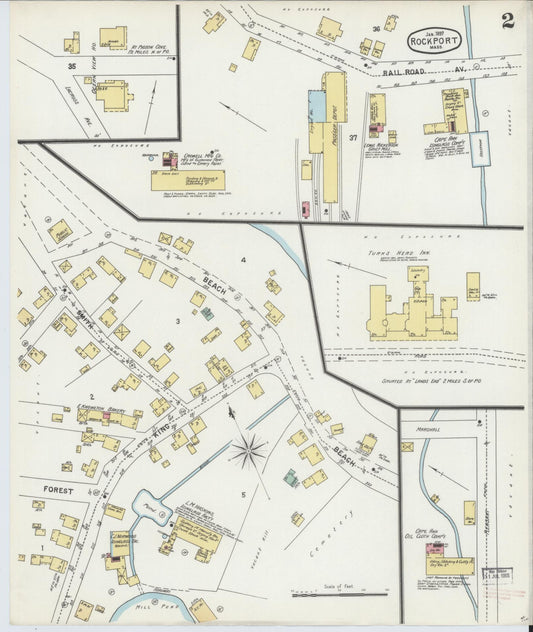 Sanborn Fire Insurance Map from Rockport, Essex County, Massachusetts (1897), Sheet #0002 - Historic Sanborn Fire Insurance Map Print, vintage old map wall art, antique decor, genealogy gift, Massachusetts Massachusetts map