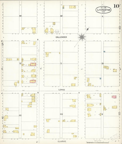 Sanborn Fire Insurance Map from Livingston, Park County, Montana (1896), Sheet #0010 - Complete Map Set gallery image, historic Sanborn map, vintage wall art, Montana Montana