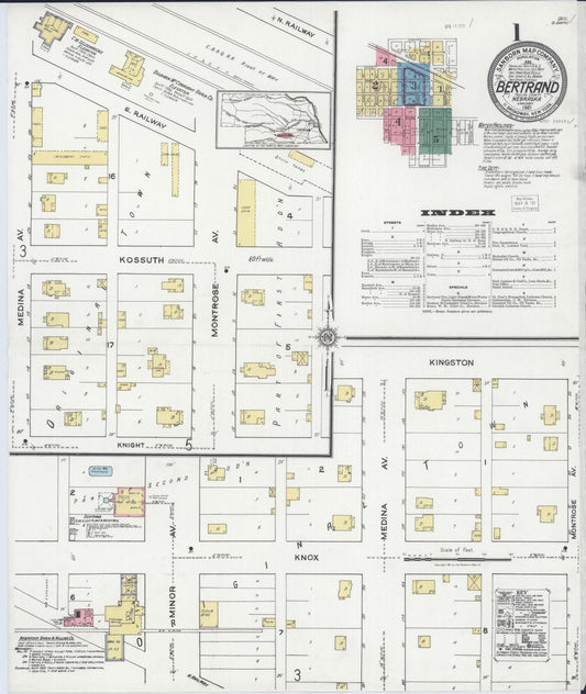 Sanborn Fire Insurance Map from Bertran, Phelps County, Nebraska (1921), Sheet #0001 - Complete Map Set gallery image, historic Sanborn map, vintage wall art, Nebraska Nebraska