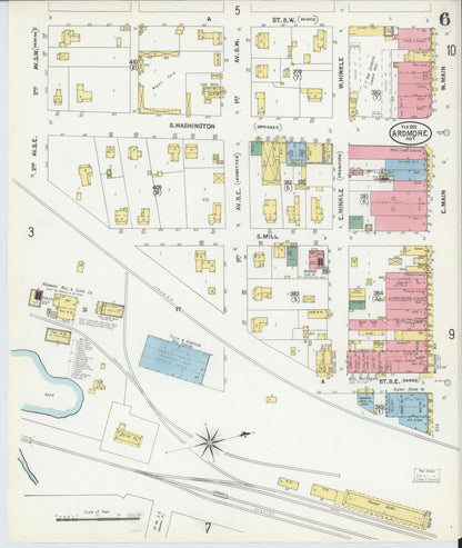 Sanborn Fire Insurance Map from Ardmore, Carter County, Oklahoma (1902), Sheet #0006 - Complete Map Set gallery image, historic Sanborn map, vintage wall art, Oklahoma Oklahoma