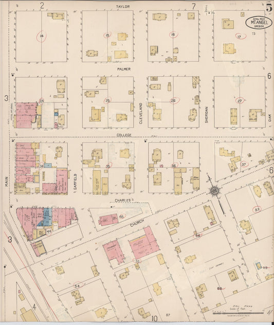 Sanborn Fire Insurance Map from Mount Angel, Marion County, Oregon (1931), Sheet #0005 - Historic Sanborn Fire Insurance Map Print, vintage old map wall art, antique decor, genealogy gift, Oregon Oregon map
