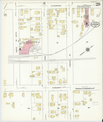 Sanborn Fire Insurance Map from Dunkirk, Chautauqua County, New York (1910), Sheet #0029 - Complete Map Set gallery image, historic Sanborn map, vintage wall art, New York New York