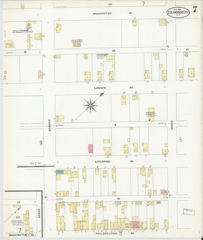 Sanborn Fire Insurance Map from Egg Harbor City, Atlantic County, New Jersey (1908), Sheet #0007 - Complete Map Set gallery image, historic Sanborn map, vintage wall art, New Jersey New Jersey