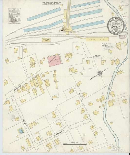 Sanborn Fire Insurance Map from Soddy, Hamilton County, Tennessee (1910), Sheet #0001 - Historic Sanborn Fire Insurance Map Print, vintage old map wall art, antique decor, genealogy gift, Tennessee Tennessee map