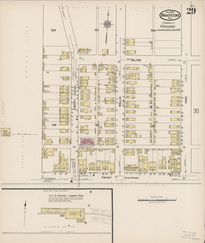 Sanborn Fire Insurance Map from Nanticoke, Luzerne County, Pennsylvania (1920), Sheet #0029 - Historic Sanborn Fire Insurance Map Print, vintage old map wall art, antique decor, genealogy gift, Pennsylvania Pennsylvania map